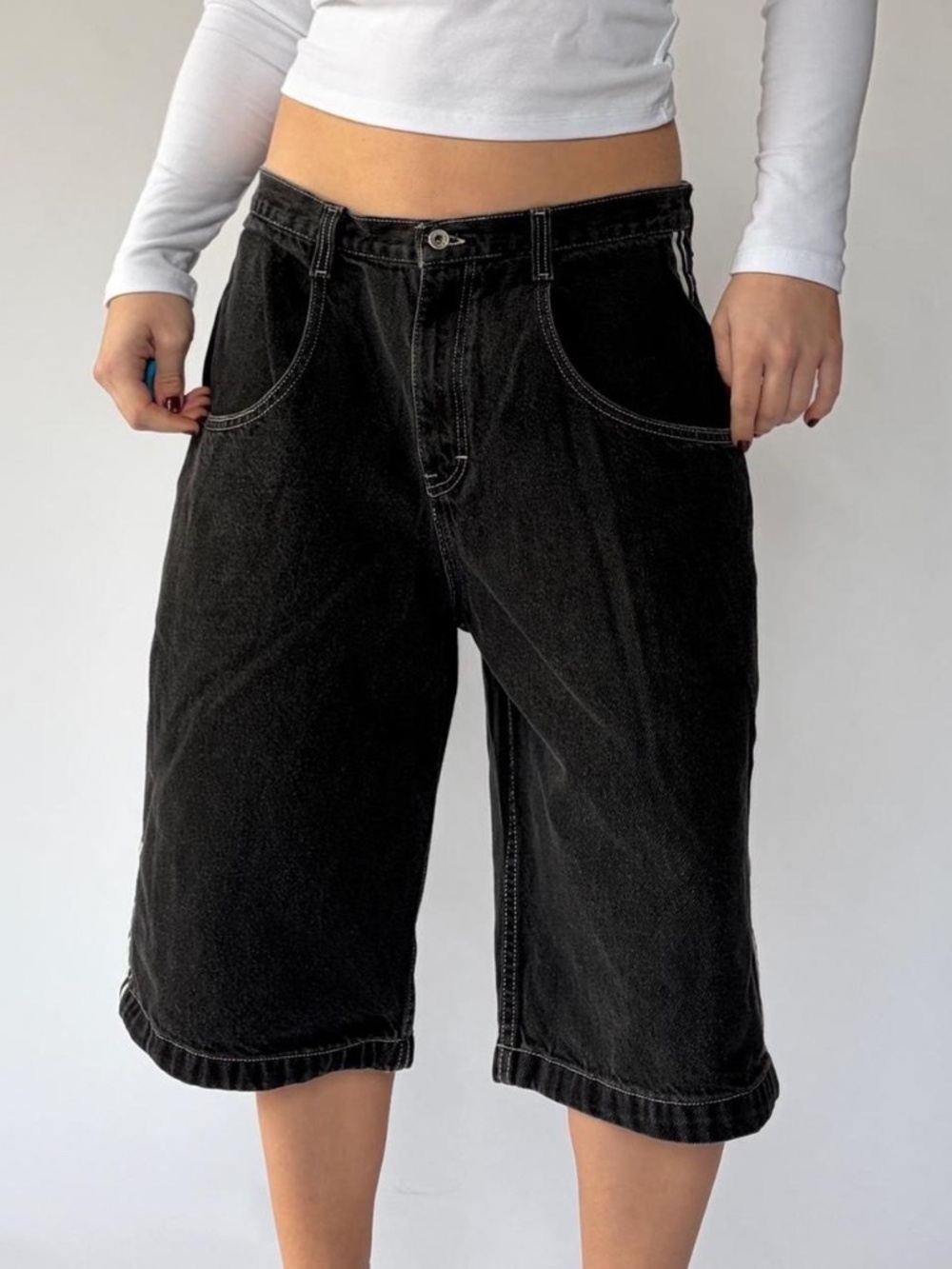 Vintage Jorts Baggy Black Utility 36 - Picture 5 of 5